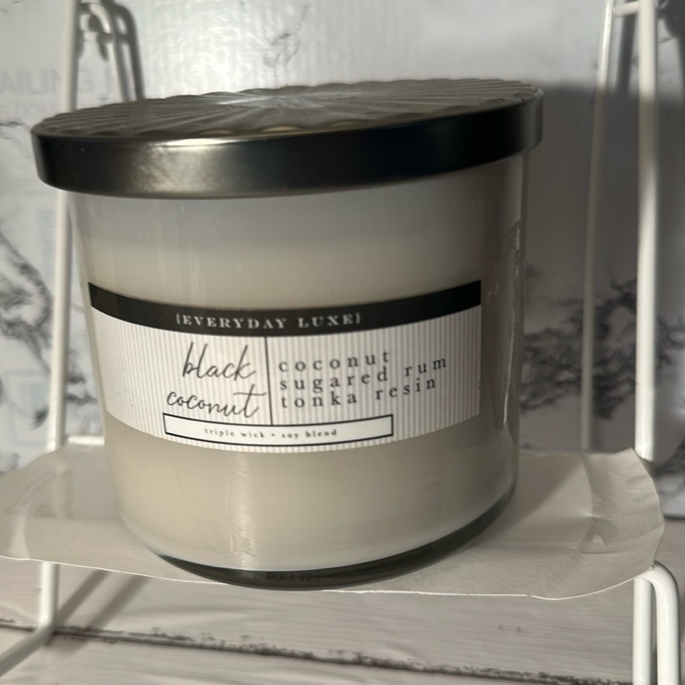 Black Coconut Scented Candle everyday luxe soy wax 14 ounce candle